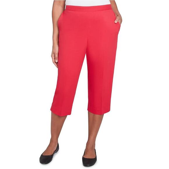 Alfred Dunner Pants - ALFRED DUNNER Women's Star Studded Capri Size 12 In Red